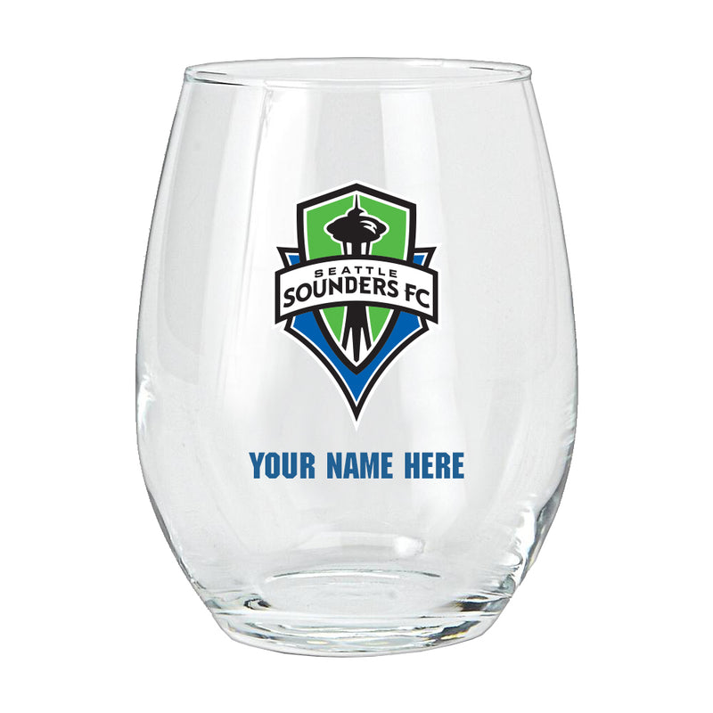 15oz Personalized Stemless Glass | Seattle Sounders