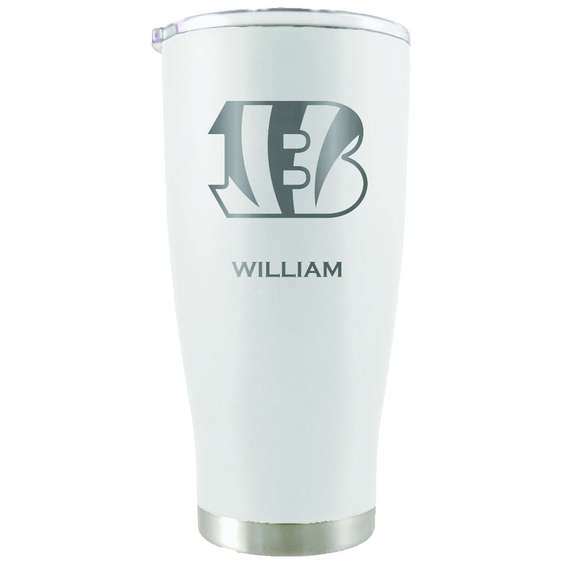 20oz White Personalized Stainless Steel Tumbler | Cincinnati Bengals