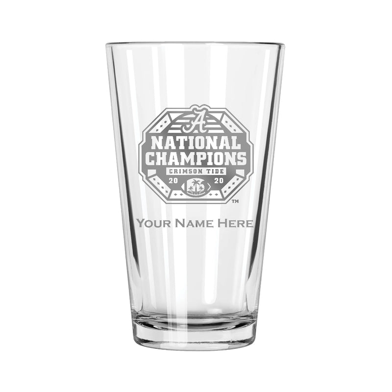 2020 NCAA Champs Personalized Pint Glass - Alabama