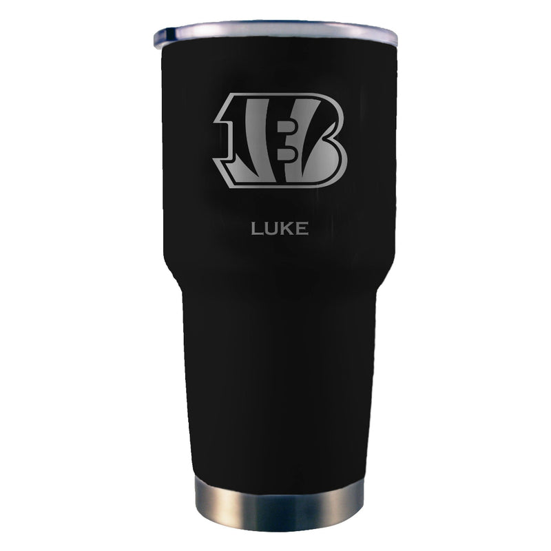 30oz Black Personalized Stainless Steel Tumbler | Cincinnati Bengals