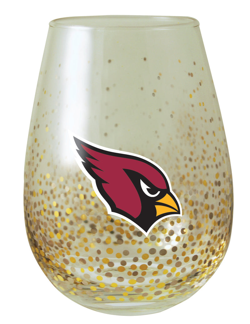 15oz Glitter Stemless Wine Gls  CARDINAL ACA, Arizona Cardinals, NFL, OldProduct 888966966949 $14