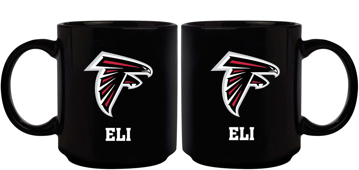11oz Black Personalized Ceramic Mug | Atlanta Falcons AFA, Atlanta Falcons, CurrentProduct, Custom Drinkware, Drinkware_category_All, Gift Ideas, NFL, Personalization, Personalized_Personalized 194207372906 $20.11