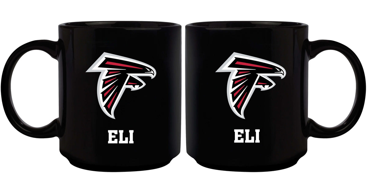 11oz Black Personalized Ceramic Mug | Atlanta Falcons AFA, Atlanta Falcons, CurrentProduct, Custom Drinkware, Drinkware_category_All, Gift Ideas, NFL, Personalization, Personalized_Personalized 194207372906 $20.11