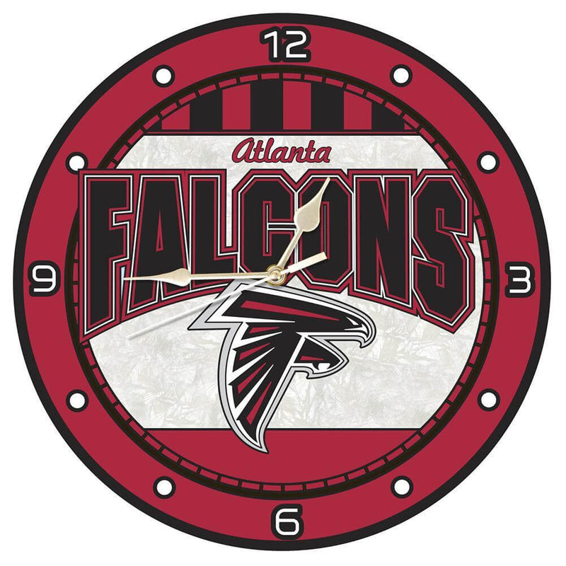 12 Inch Art Glass Clock | Atlanta Falcons AFA, Atlanta Falcons, CurrentProduct, Home & Office_category_All, NFL 687746446325 $38.49