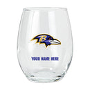 15oz Personalized Stemless Glass | Baltimore Ravens