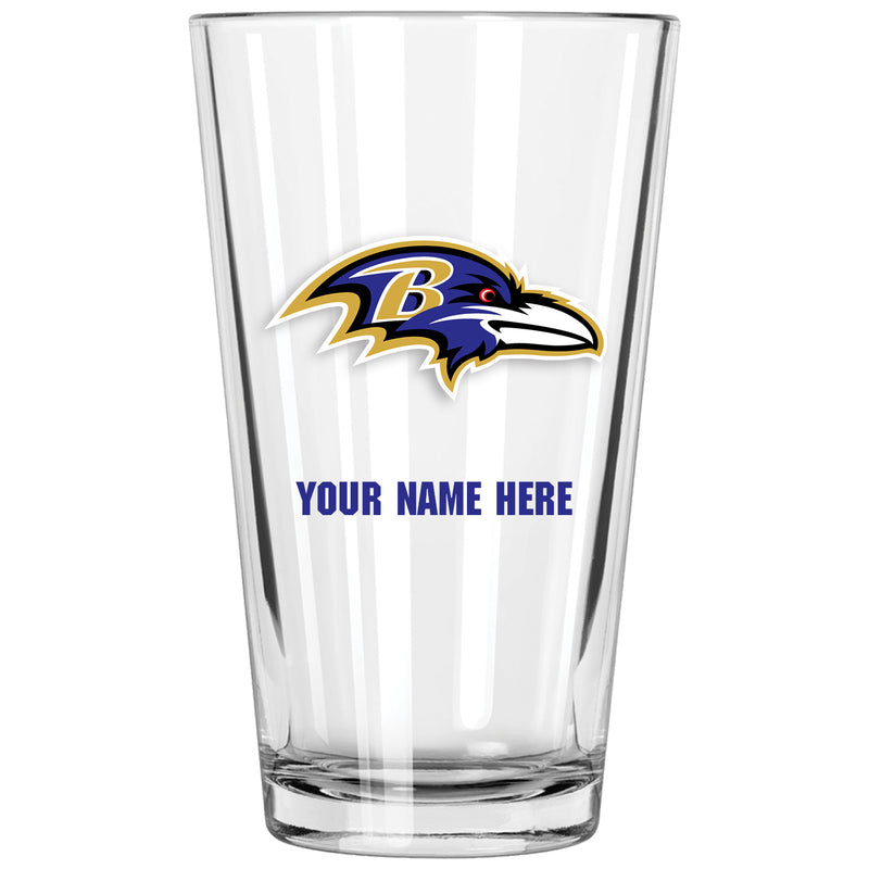 17oz Personalized Pint Glass | Baltimore Ravens