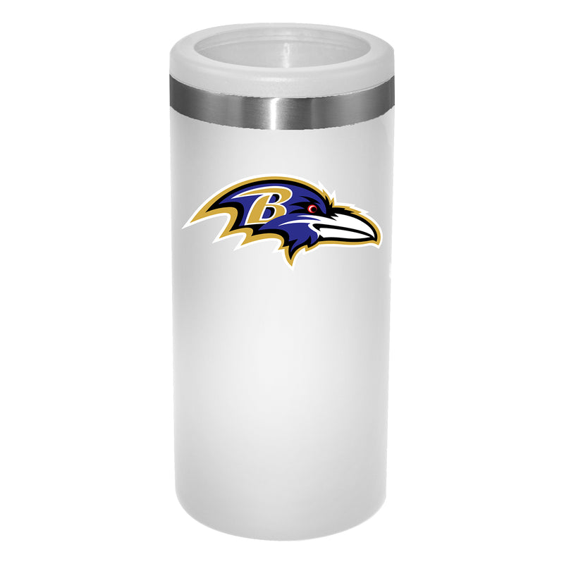 12oz White Slim Can Holder | Baltimore Ravens