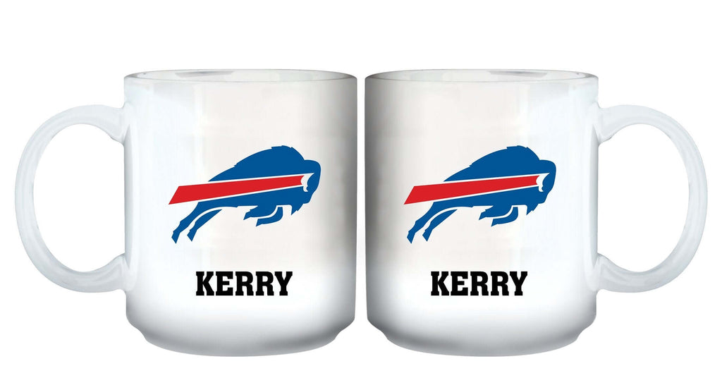 11oz White Personalized Ceramic Mug | Buffalo Bills BUF, Buffalo Bills, CurrentProduct, Custom Drinkware, Drinkware_category_All, Gift Ideas, NFL, Personalization, Personalized_Personalized 194207442722 $20.11
