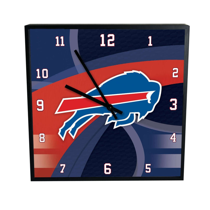 12 Inch Square Carbon Fiber Clock | Buffalo Bills BUF, Buffalo Bills, NFL, OldProduct 687746321004 $25