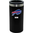12oz Personalized Black Stainless Steel Slim Can Holder | Buffalo Bills