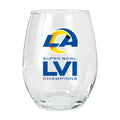 15oz Stemless Wine Glass | Superbowl Champions Los Angeles Rams