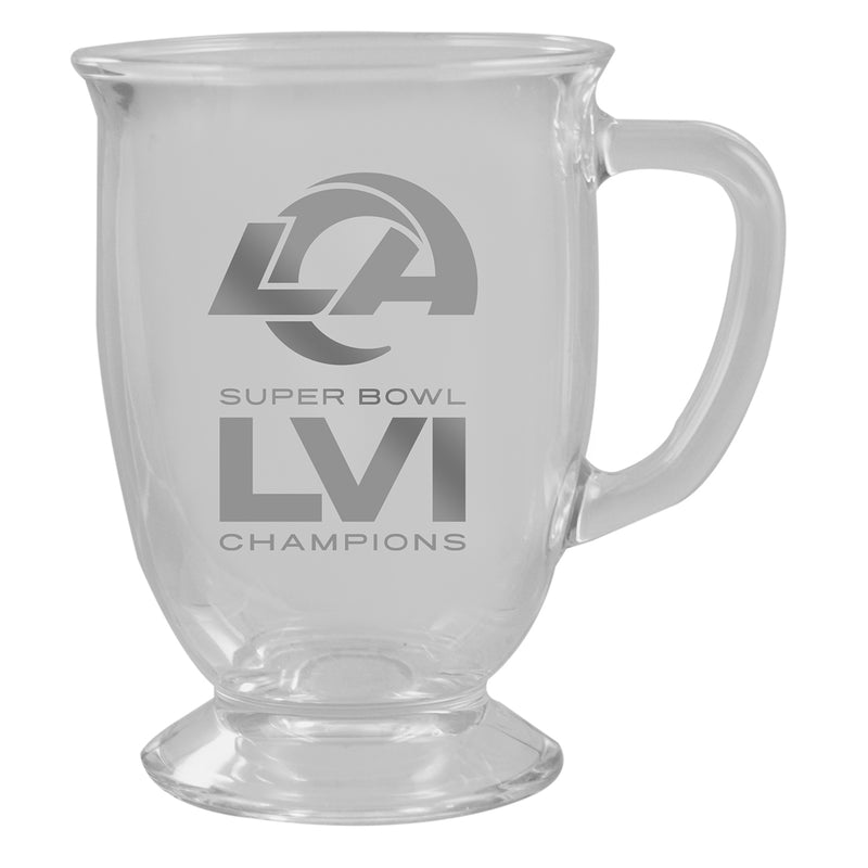 16oz Etched CafŽ Glass | Superbowl Champions Los Angeles Rams