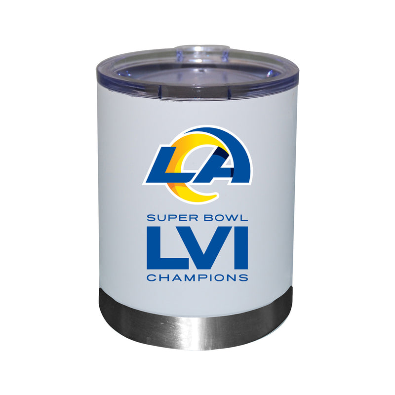 12oz White Stainless Steel Lowball | Superbowl Champions Los Angeles Rams