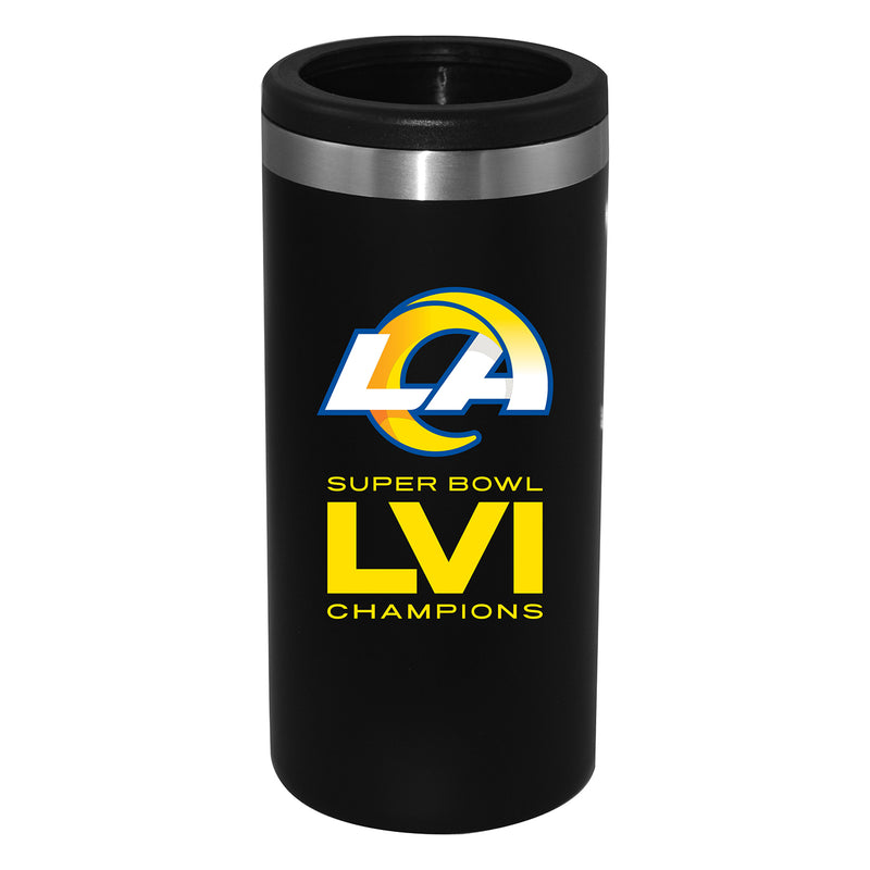 Black Stainless Steel Slim Can Holder | Superbowl Champions Los Angeles Rams