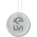 Etched Faceted Glass Ornament | Superbowl Champions Los Angeles Rams