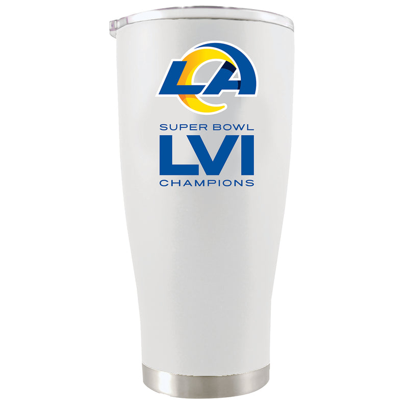 20oz White Stainless Steel Tumbler | Superbowl Champions Los Angeles Rams