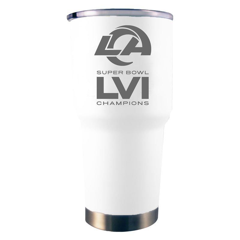 30oz Etched White Stainless Steel Tumbler | Superbowl Champions Los Angeles Rams