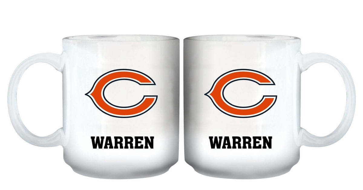 11oz White Personalized Ceramic Mug | Chicago Bears CBE, Chicago Bears, CurrentProduct, Custom Drinkware, Drinkware_category_All, Gift Ideas, NFL, Personalization, Personalized_Personalized 194207442715 $20.11