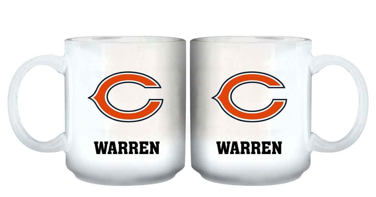 11oz White Personalized Ceramic Mug | Chicago Bears CBE, Chicago Bears, CurrentProduct, Custom Drinkware, Drinkware_category_All, Gift Ideas, NFL, Personalization, Personalized_Personalized 194207442715 $20.11