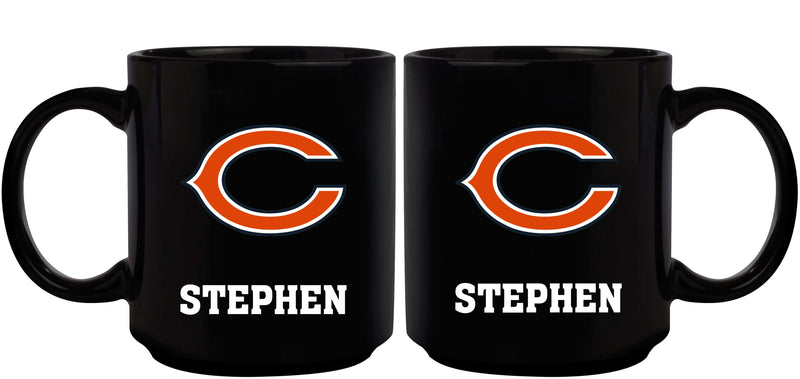 11oz Black Personalized Ceramic Mug | Chicago Bears CBE, Chicago Bears, CurrentProduct, Custom Drinkware, Drinkware_category_All, Gift Ideas, NFL, Personalization, Personalized_Personalized 194207372876 $20.11