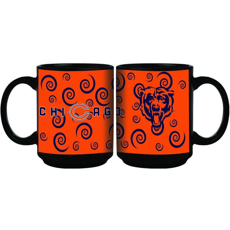 11oz Black Swirl Mug | Chicago Bears CBE, Chicago Bears, NFL, OldProduct 687746133393 $11