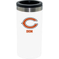 12oz Personalized White Stainless Steel Slim Can Holder | Chicago Bears