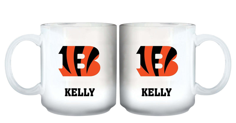 11oz White Personalized Ceramic Mug | Cincinnati Bengals CBG, Cincinnati Bengals, CurrentProduct, Custom Drinkware, Drinkware_category_All, Gift Ideas, NFL, Personalization, Personalized_Personalized 194207442708 $20.11