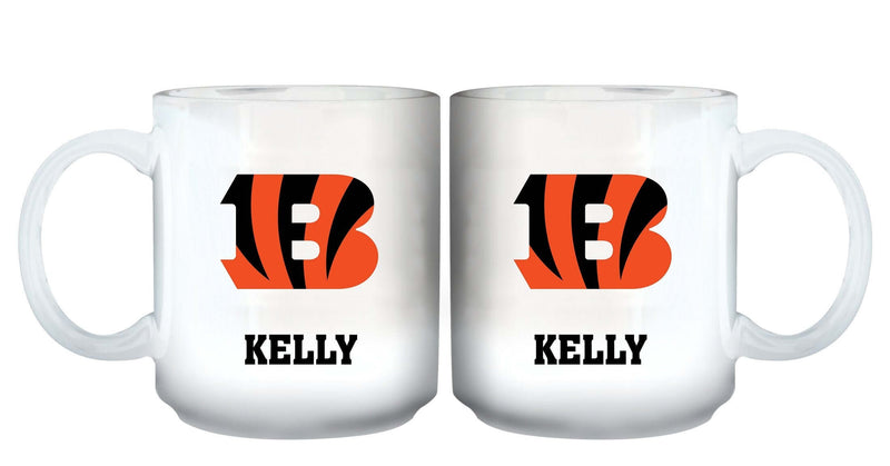 11oz White Personalized Ceramic Mug | Cincinnati Bengals CBG, Cincinnati Bengals, CurrentProduct, Custom Drinkware, Drinkware_category_All, Gift Ideas, NFL, Personalization, Personalized_Personalized 194207442708 $20.11