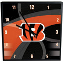 12 Inch Square Carbon Fiber Clock | Cincinnati Bengals CBG, Cincinnati Bengals, NFL, OldProduct 687746321028 $25