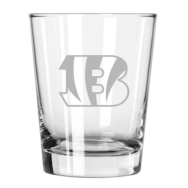 15oz Double Old Fashion Etched Glass | Cincinnati Bengals CBG, Cincinnati Bengals, CurrentProduct, Drinkware_category_All, NFL 194207262924 $13.49