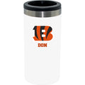 12oz Personalized White Stainless Steel Slim Can Holder | Cincinnati Bengals