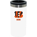 12oz Personalized White Stainless Steel Slim Can Holder | Cincinnati Bengals