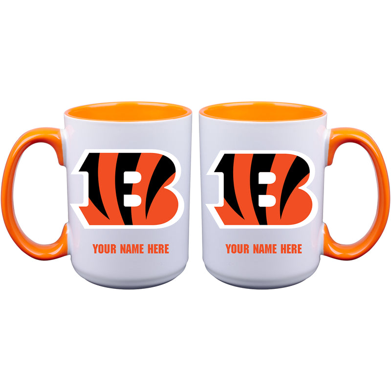 15oz Inner Color Personalized Ceramic Mug | Cincinnati Bengals 2790PER, CBG, Cincinnati Bengals, CurrentProduct, Drinkware_category_All, NFL, Personalized_Personalized  $27.99