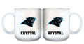 11oz White Personalized Ceramic Mug | Carolina Panthers Carolina Panthers, CPA, CurrentProduct, Custom Drinkware, Drinkware_category_All, Gift Ideas, NFL, Personalization, Personalized_Personalized 194207442685 $20.11
