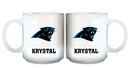 11oz White Personalized Ceramic Mug | Carolina Panthers Carolina Panthers, CPA, CurrentProduct, Custom Drinkware, Drinkware_category_All, Gift Ideas, NFL, Personalization, Personalized_Personalized 194207442685 $20.11