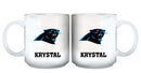 11oz White Personalized Ceramic Mug | Carolina Panthers Carolina Panthers, CPA, CurrentProduct, Custom Drinkware, Drinkware_category_All, Gift Ideas, NFL, Personalization, Personalized_Personalized 194207442685 $20.11