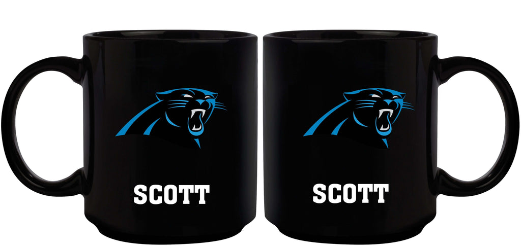 11oz Black Personalized Ceramic Mug | Carolina Panthers Carolina Panthers, CPA, CurrentProduct, Custom Drinkware, Drinkware_category_All, Gift Ideas, NFL, Personalization, Personalized_Personalized 194207372838 $20.11