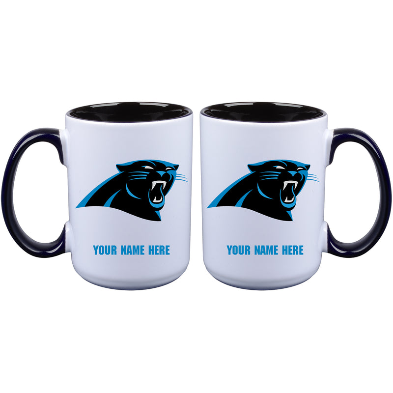 15oz Inner Color Personalized Ceramic Mug | Carolina Panthers 2790PER, Carolina Panthers, CPA, CurrentProduct, Drinkware_category_All, NFL, Personalized_Personalized  $27.99