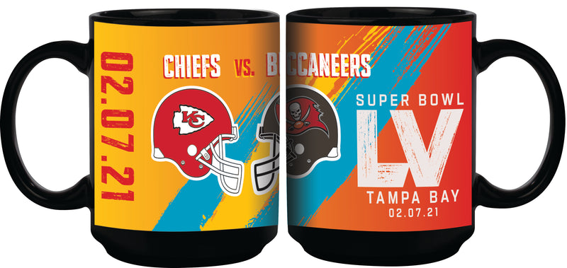 15oz Black Mug | Super Bowl LV Dueling Dueling, KCC, NFL, OldProduct, TBB 840198298205 $13.99