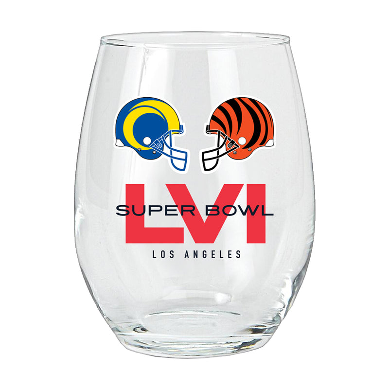 15oz Stemless Wine Glass | Super Bowl LVI Dueling