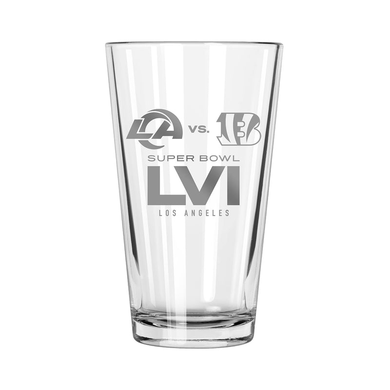 17oz Etched Mixing Glass | Super Bowl LVI Dueling