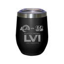 12oz Black Etched Stainless Steel Stemless Tumbler | Super Bowl LVI Dueling