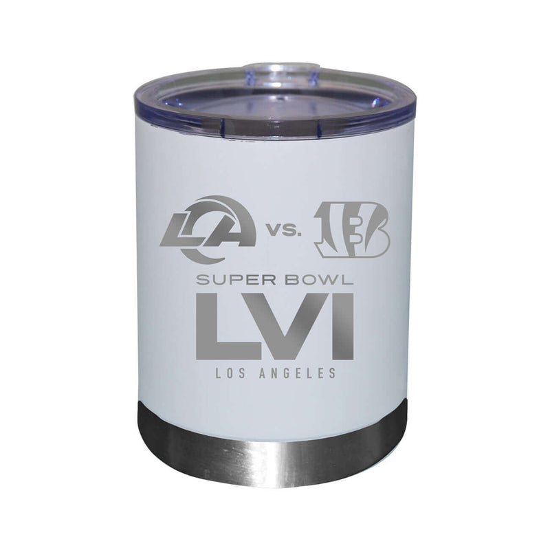 12oz White Etched Stainless Steel Lowball | Super Bowl LVI Dueling