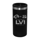 Etched Black Stainless Steel Slim Can Holder | Super Bowl LVI Dueling