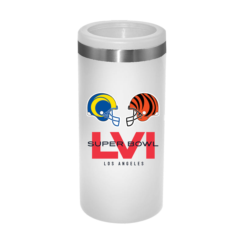 White Stainless Steel Slim Can Holder | Super Bowl LVI Dueling