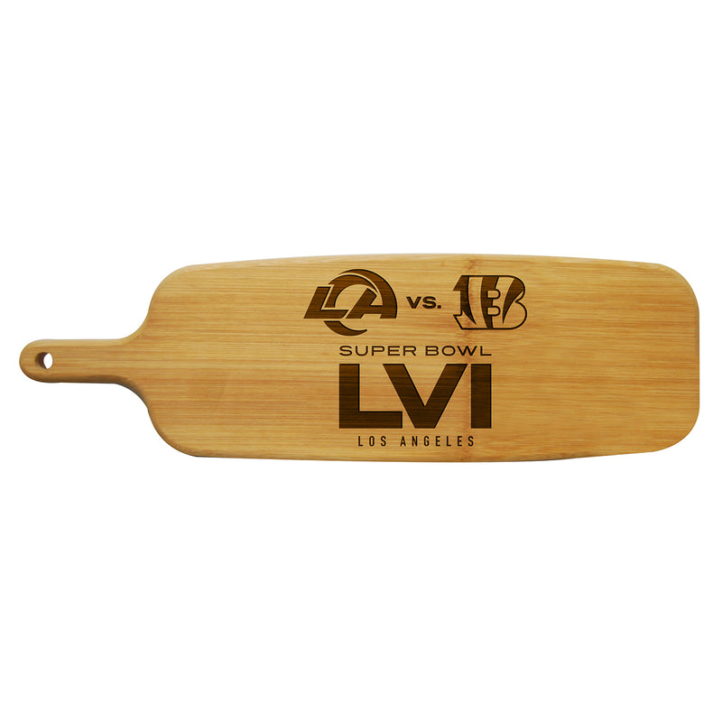 Bamboo Paddle Cutting and Serving Board | Super Bowl LVI Dueling