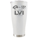 20oz Etched White Stainless Steel Tumbler | Super Bowl LVI Dueling