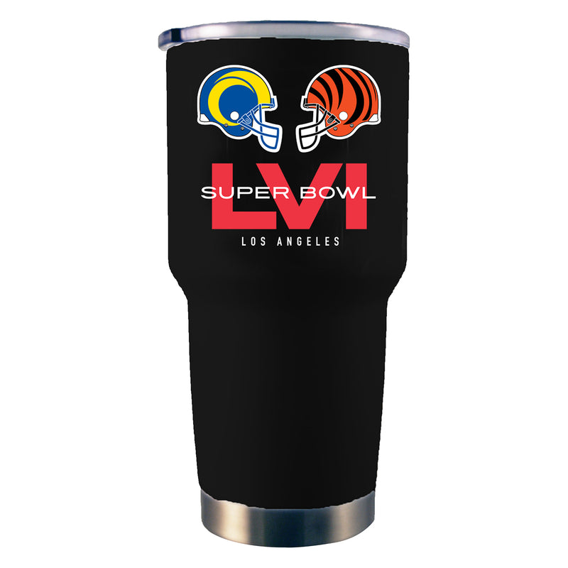 30oz Black Stainless Steel Tumbler | Super Bowl LVI Dueling