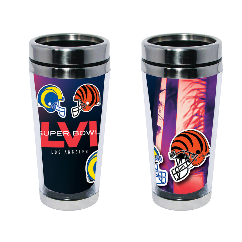 16oz Stainless Steel Tumbler with Insert | Super Bowl LVI Dueling