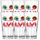 [6 Pack] 17oz Mixing Glass | Super Bowl LVI Dueling